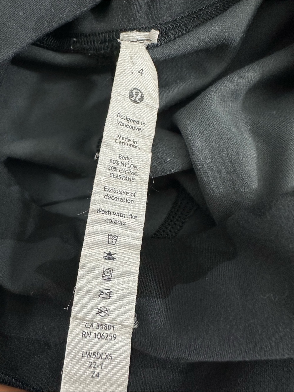 lululemon Sz 4 Women’s Ankle Leggings Black & Gray Camo Yoga Athletic Pants - Picture 6 of 9